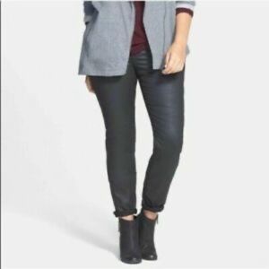 Eileen Fisher Waxed Denim Skinny Jeans Size 14